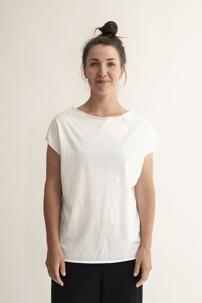 White yoga shirt